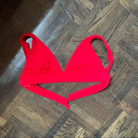 Everlane Red Triangle Bikini Top Medium - Picture 2 of 12